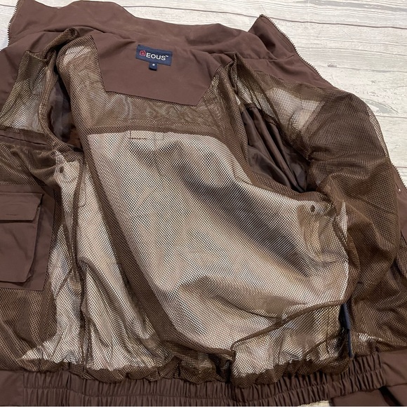 Eous Vintage Jacket Womens Small Brown Equestrian Horses Coat Hooded Full Zip - Picture 14 of 16